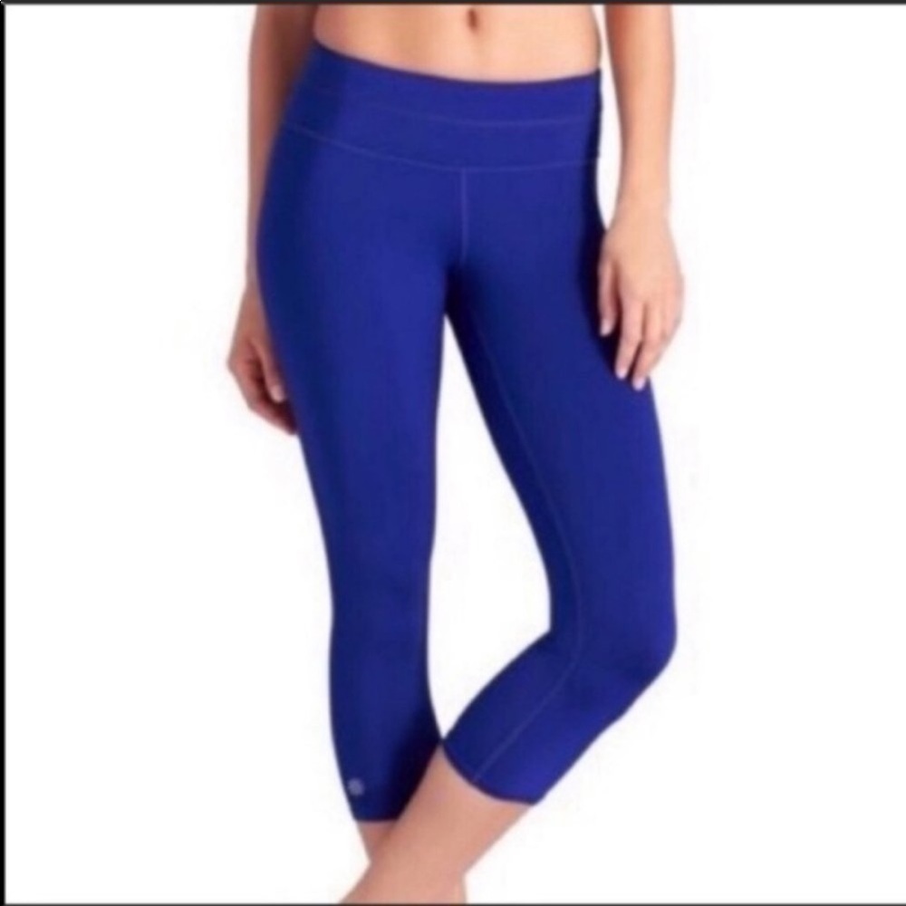 Athleta Sonar Almalfi Blue cropped leggings small